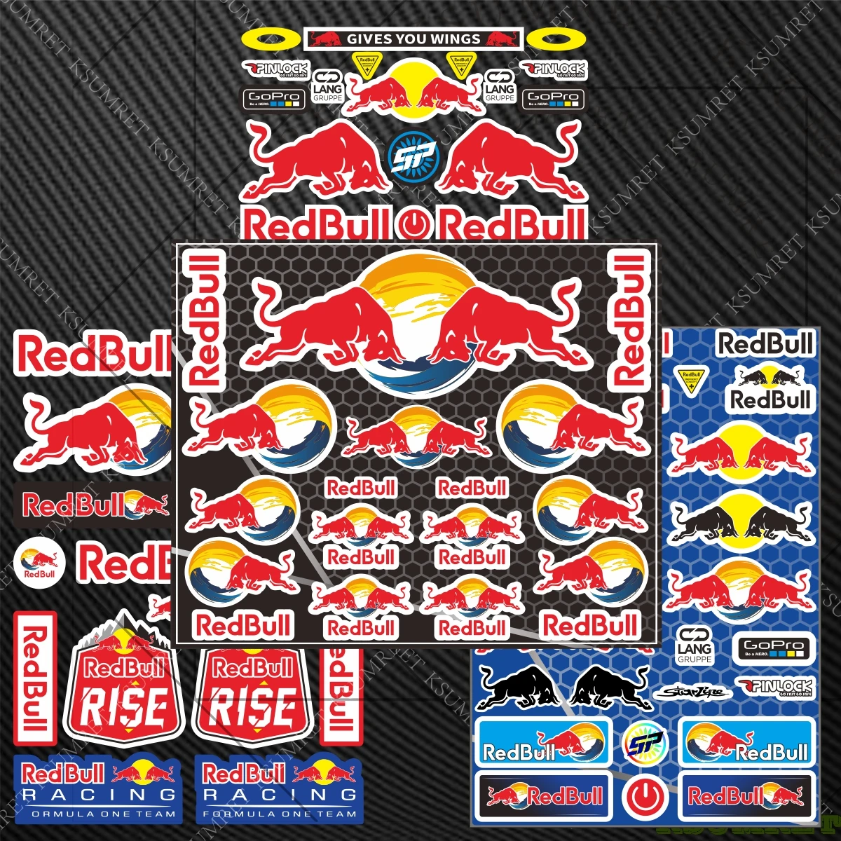 Para pegatina de toro rojo, calcomanía con emblema de motocicleta