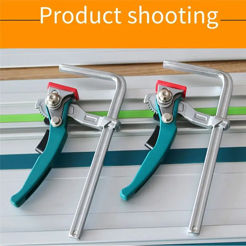 A44Z-Cyan Handle Quick Ratchet Track Clamp Woodworking Track Clamp Cyan Ratchet Track Clamp