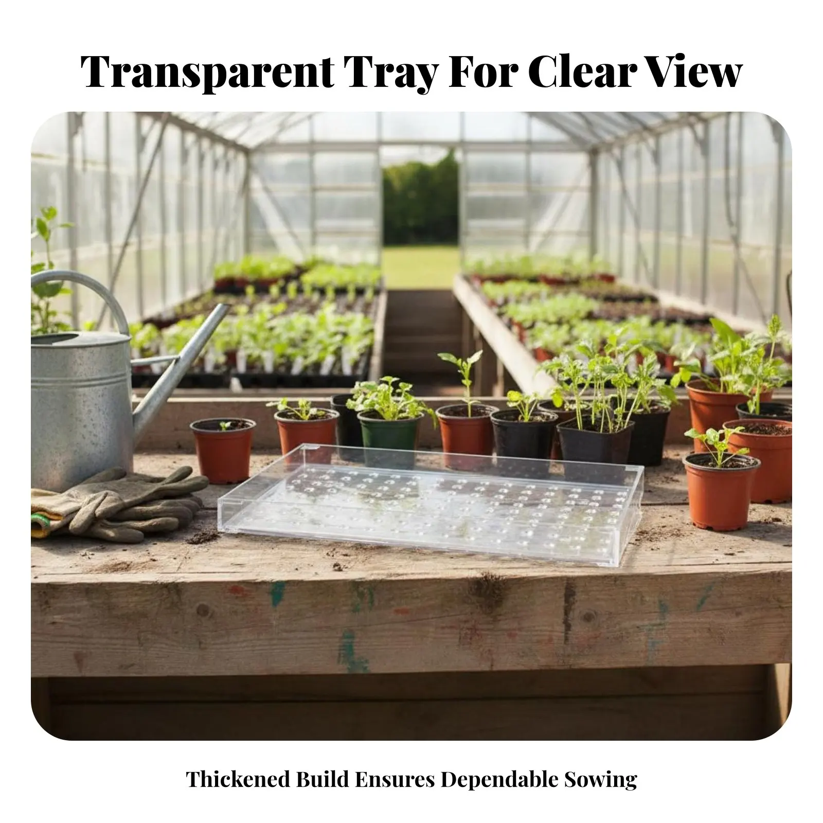 Planting Tray Seeder, Thickened Transparent Hole Tray, Multi-Spec Vegetable Sowing Tool for Cabbage, Celery, Pepper view 5