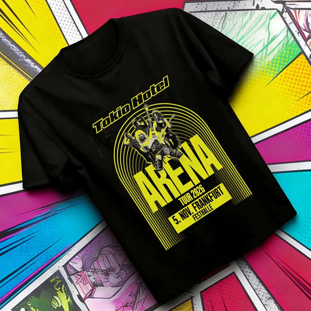 Camiseta de Algodón de Tokio Hotel Arena Tour 2026, Estilo Punk Adolescente de los 80, Ropa Coreana de los 2000, Grunge Colorido, Grunge Universitario, Gráfico Pastel de los 80