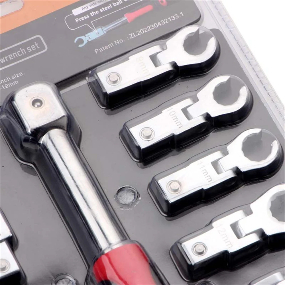 9-Piece Interchangeable Oil Pipe Wrench Set