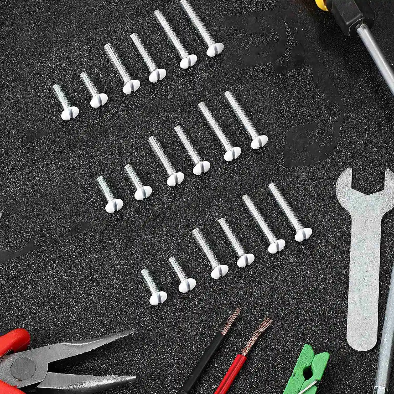 Tools 225 Pcs Wall Plate Screws Replacement Outlet Screws White Screws Long Electrical Outlet Screws for Receptacle Cover
