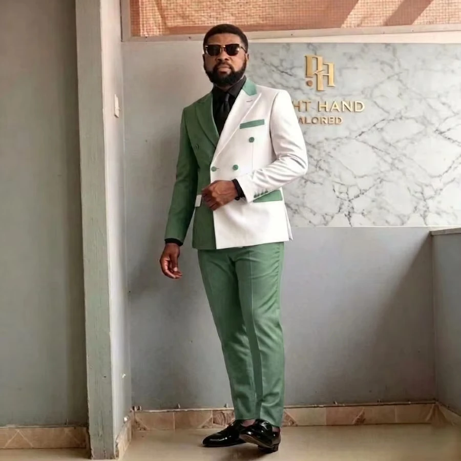 Double Breasted Wedding Suits for Man 2 Pieces Groom Tuxedo Slim Fit Formal Blazer Pant Set for Men Party Prom New Arrival 2026