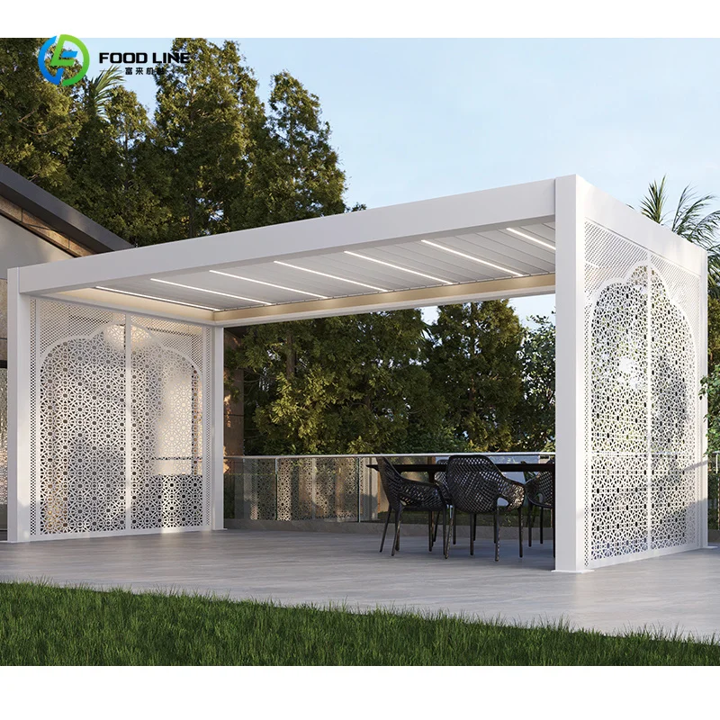3x4m Aluminum Louvered Pergola Powder Coated Bioclimatic Screen for Outdoor Garden Use Custom