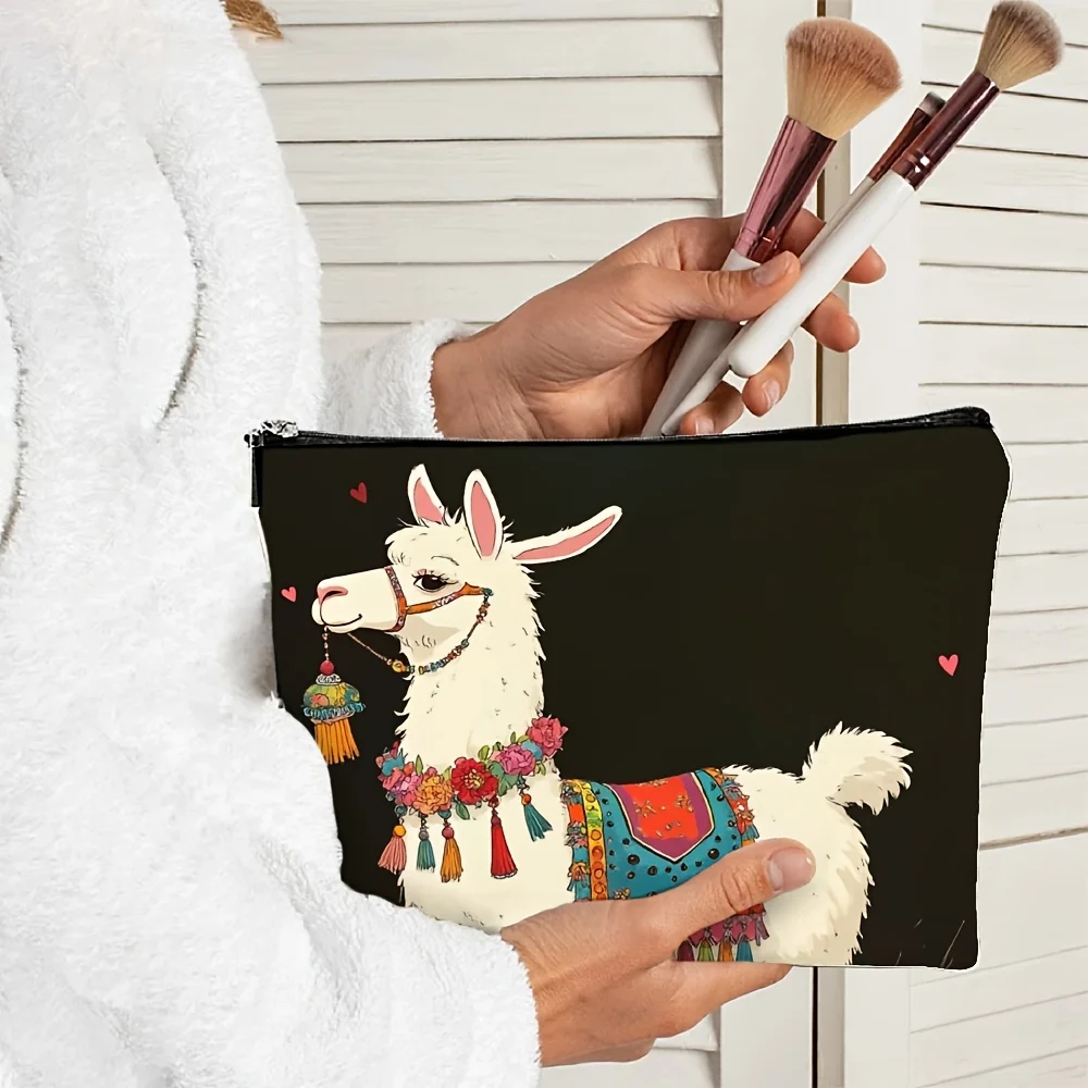 Un sac de maquillage design Alpaca – jolie pochette multifonctionnelle à fermeture éclair, un sac de rangement de bijoux, une petite pochette de rangement à fermeture éclair de voyage parfaite.