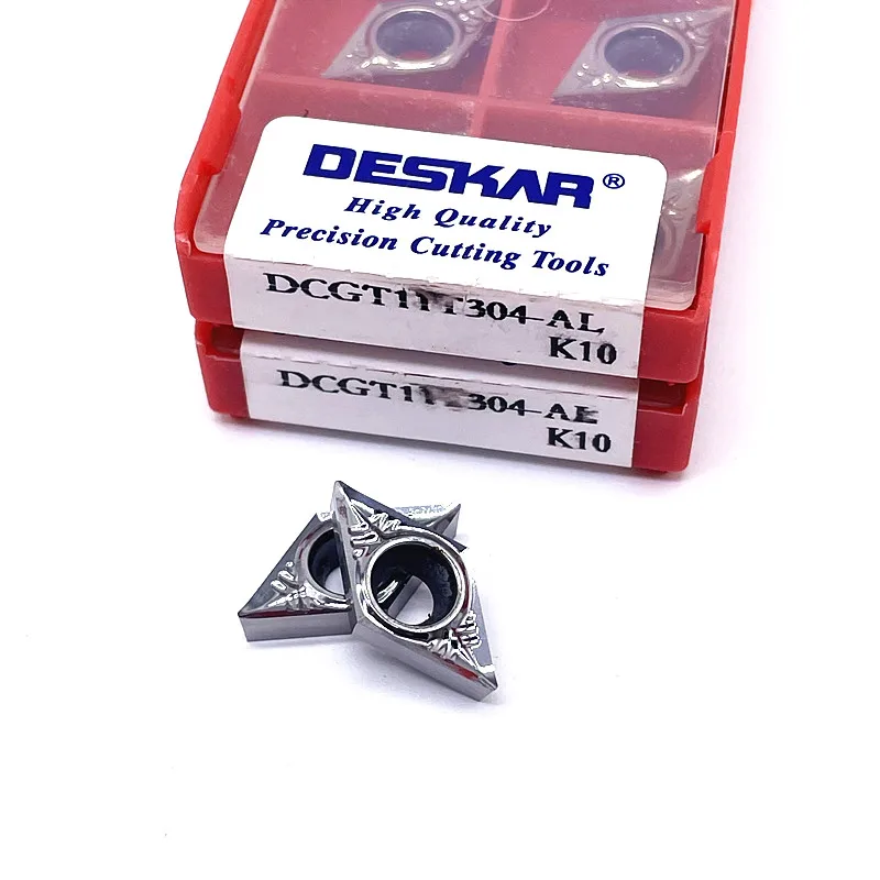 DCGT11T302-AL k10 dcgt11t304 al k10 dcgt11t308 al k10 deskar 100% torno de lâminas de torneamento originais para alumínio