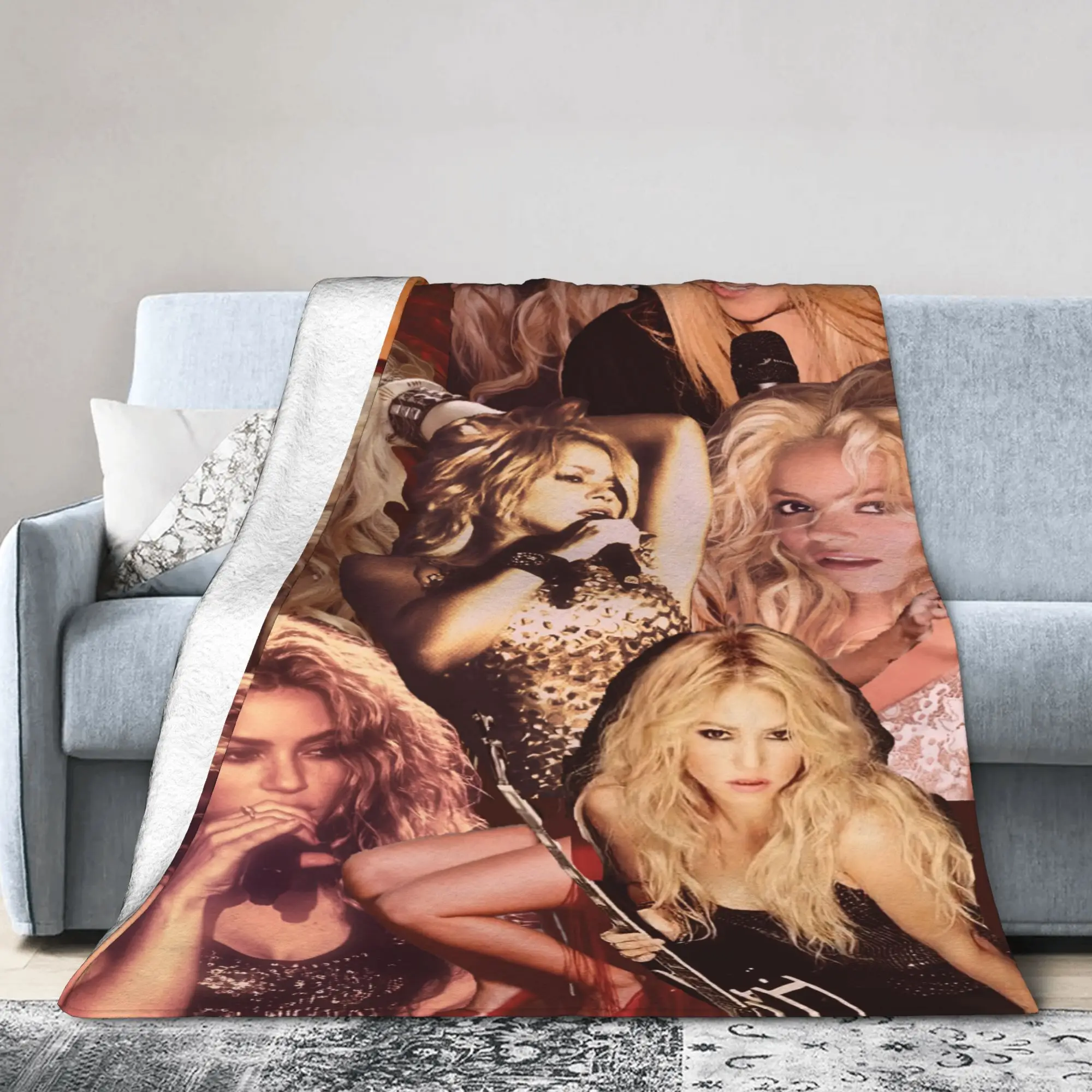 Shakira Colombian Singer Flannel Throw Blanket  Blanket for Bedding Office Soft Bed Rug
