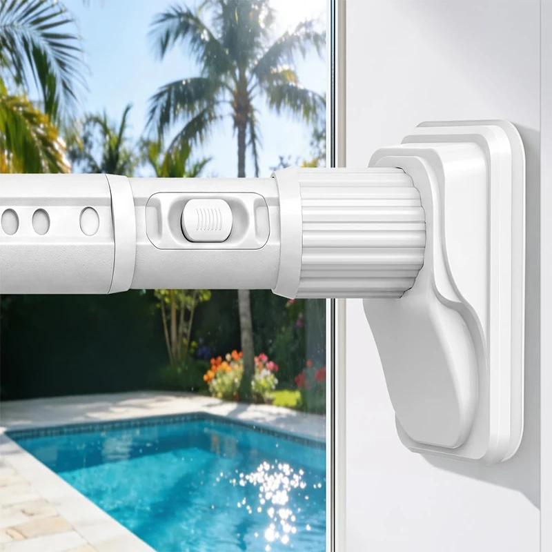 Spannvorhangstangen ohne Bohren, extra lange Spannstange, robuste Duschvorhangstange für Terrasse, Badezimmer, Fenster, Zimmer im Außenbereich – Detail 1
