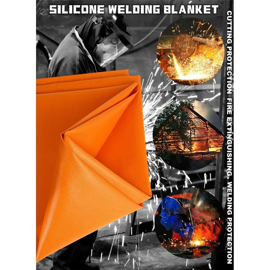 Selimut Las 46 kaki Selimut Api Berlapis Silikon Isolasi Termal Selimut Las Tahan Api