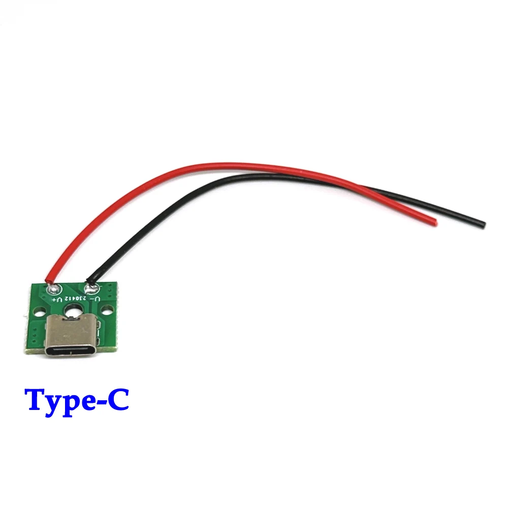 2A Micro USB Jack 3.1 Type-C 5V Female Connector Jack Charging Port USB Type C Socket With solder wire PH2.0 Screw fixing plate