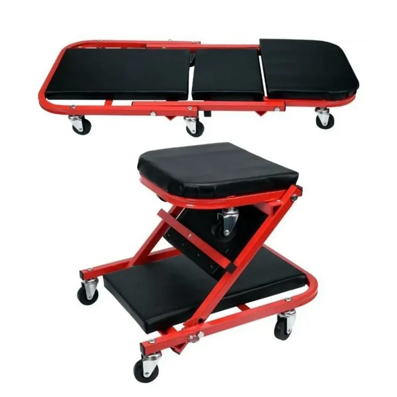 

36Inch Folding Car Creeper Seat Work Bench Chair Roller Wheels Auto Repair Bed Maintenance Mechanic Garage Workshop Stool Amagi