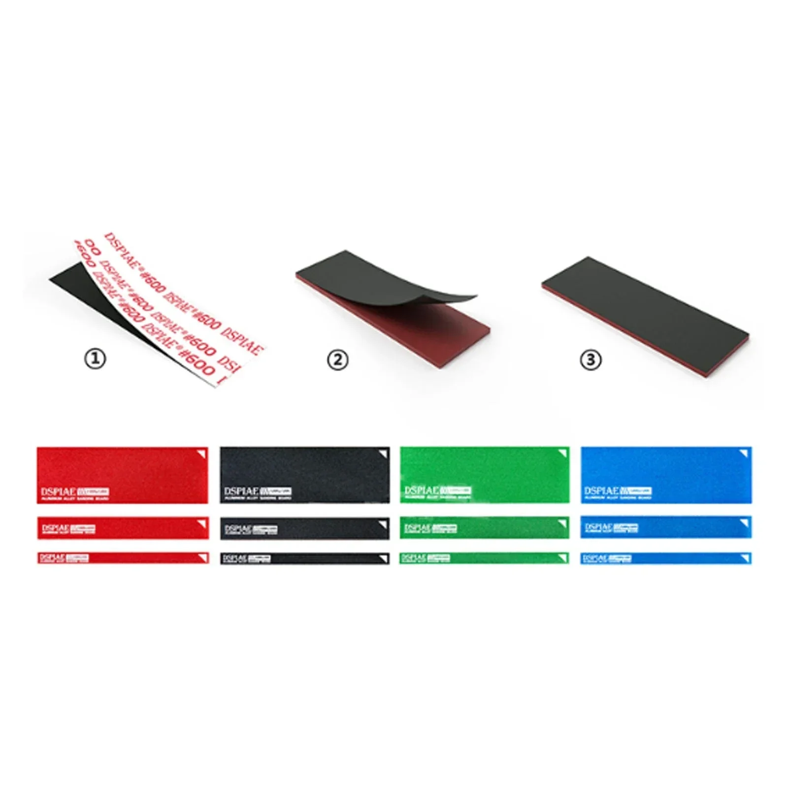 DSPIAE Aluminum Alloy Sanding Board Hobby Accessory Sanding Paper Abrasive Tools 10mm+5mm 75mm+25mm Blue Red Green Black