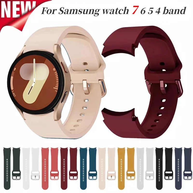 Pulseira de Silicone para Samsung Galaxy Watch, Pulseira Clássica, Pro Band, Colorida, Fivela Tonal, 7, 6, 4, 5, 4, 40mm, 44mm, 43mm, 47mm, 45 milímetros