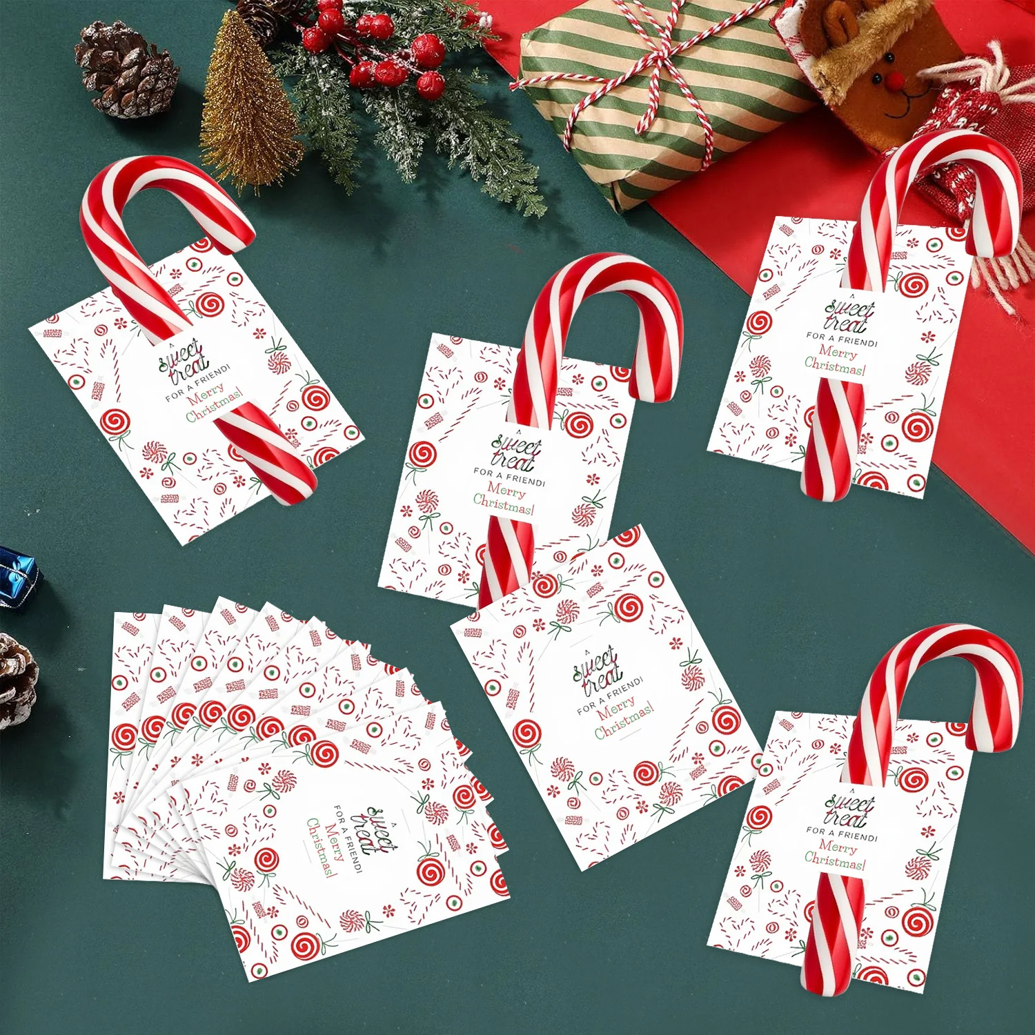 10/20/50 قطعة مصاصات عيد الميلاد في بطاقات الزخرفية حفلة عيد الميلاد الديكور 2025 عيد الميلاد عطلة نافيداد ناتال السنة الجديدة Gift2026 #3