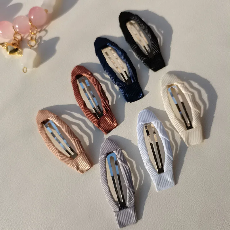 20PCS/Lot Ribbon Covered Snap Clips For Spring Summer Baby Hairpins DIY Accessories 5CM view 3