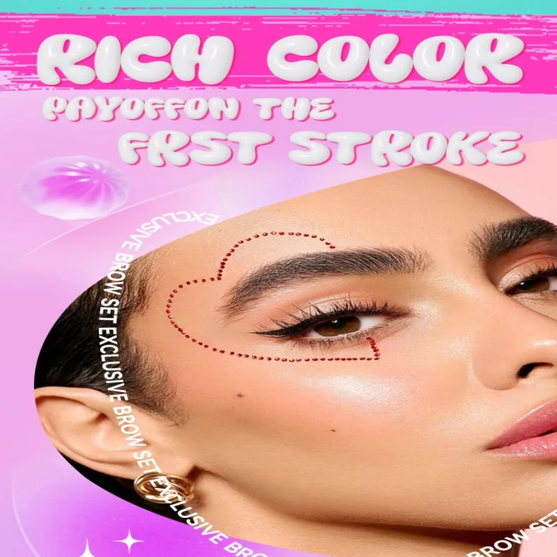 Eyebrow combination set two-in-one eyebrow pencil double-head eyebrow pencil eyebrow cutting knife eyebrow dyeing liquid