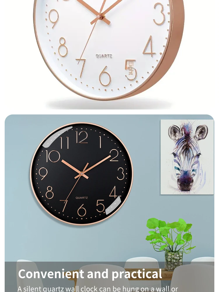 8 Zoll Digitale Wanduhr, Geräuschlose Sekundenzeiger-Quarzuhr, Minimalistische Wanduhr, Perfekt für Wohnzimmer und Wohndekoration – Detail 7
