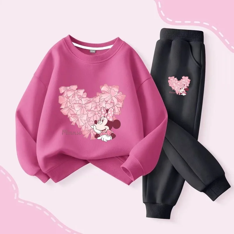 

Autumn Baby Girls Boys Clothes Set Children Disney Minnie Printing Sweatshirt Top and Pants Bottom 2Pieces Suit Cotton Tracksuit