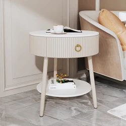 Round White Bedside Tables Modern Unique Aesthetic Chest Of Drawers Bed Side Table Nordic Mesa De Noche Home Furniture MQ50CT