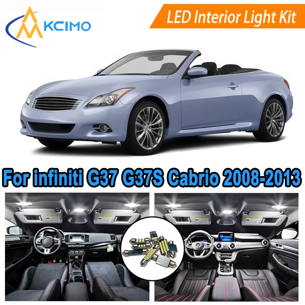

Direct Fit LED Interior Light Set For infiniti G37 G37S Cabrio Convertible (2008-2013) Dome Map Door Trunk​ Light Bulb