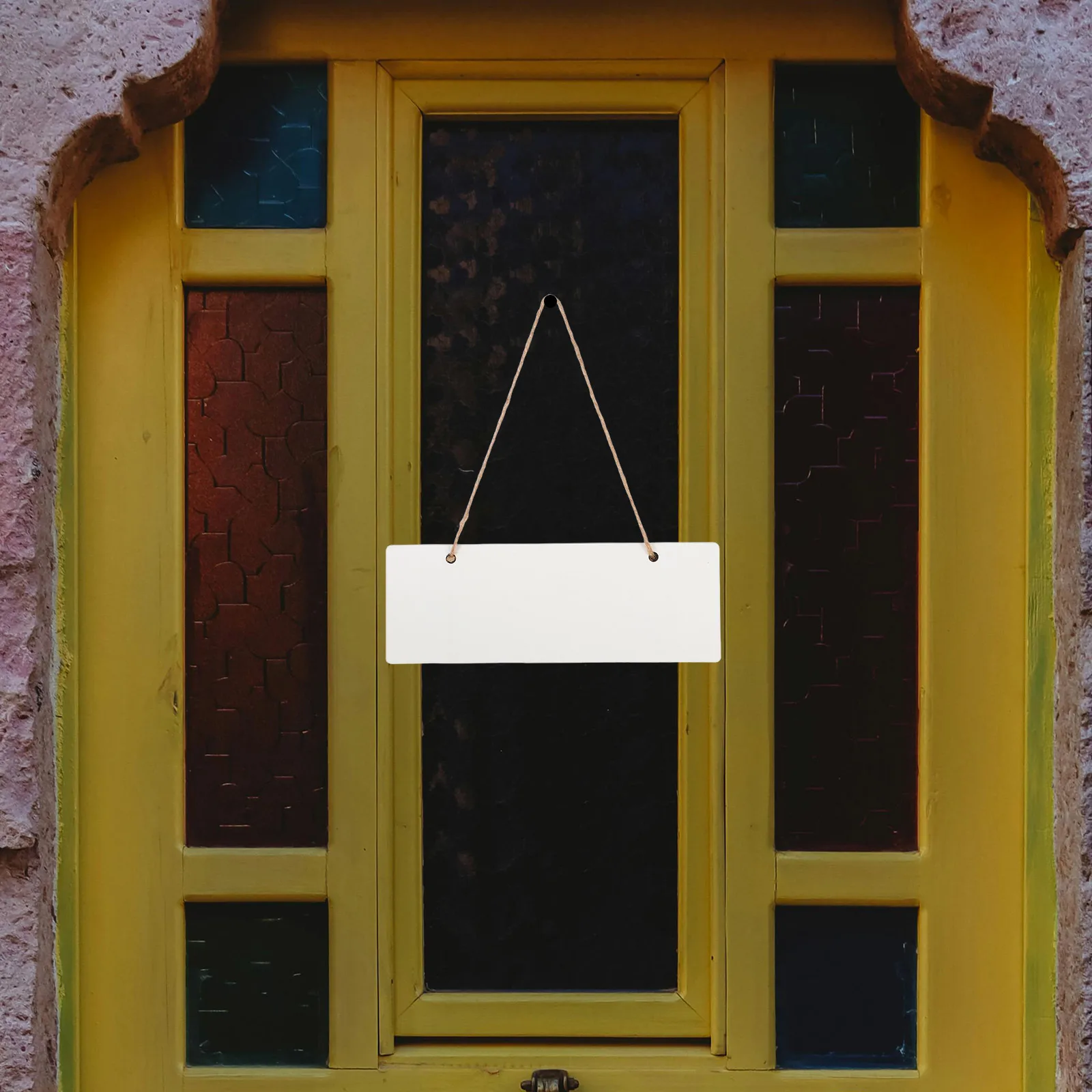 

2Pcs Sublimation Blank Door Hangers White Wooden Door Signs DIY Heat Transfer Sublimation Hanging Signs for Home Office