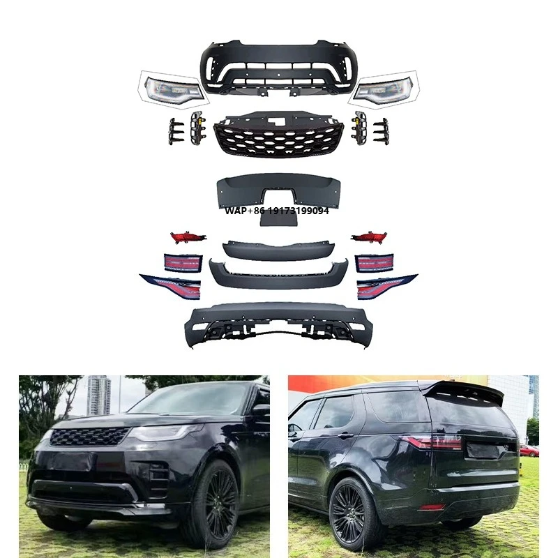

New Car Modification 2014-2016 Front Bumper and Rear Bumper Body Kit with Fog Light Cut-Outs for Discovery 5