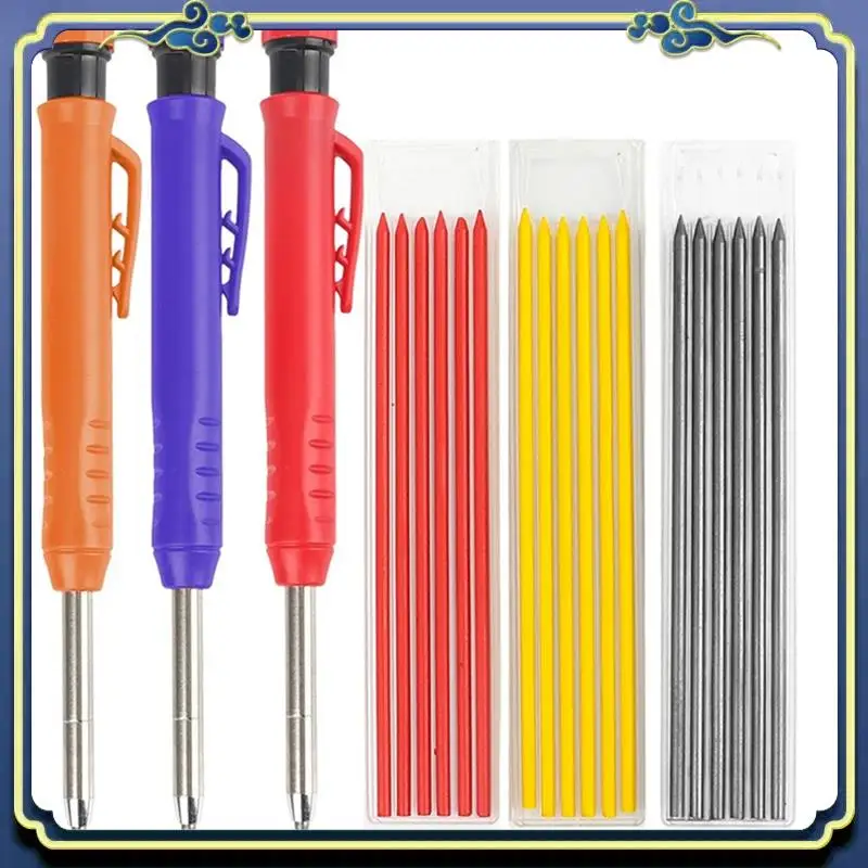 Portable Carpenter Pencil Deep Hole Mechanical Marker Stand Pocket Clip Woodworking Construction Pencil Line Drawing Tool
