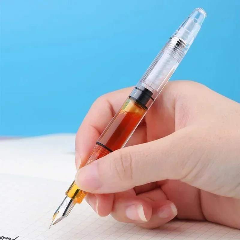 new-new-mooman-s8-acrylic-resin-transparent-fountain-pen-ef-f-038mm-05mm-nib-writing-ink-pen-beautiful-white-colors-student-w