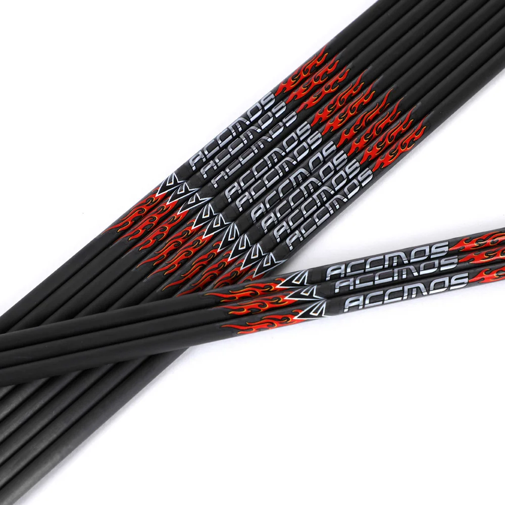 ACCMOS Arrow Shaft ID 6.2/4.2mm Pure Carbon Shaft 32inch For Bow Archery Hunting Shooting Straightness: +/- .0.001