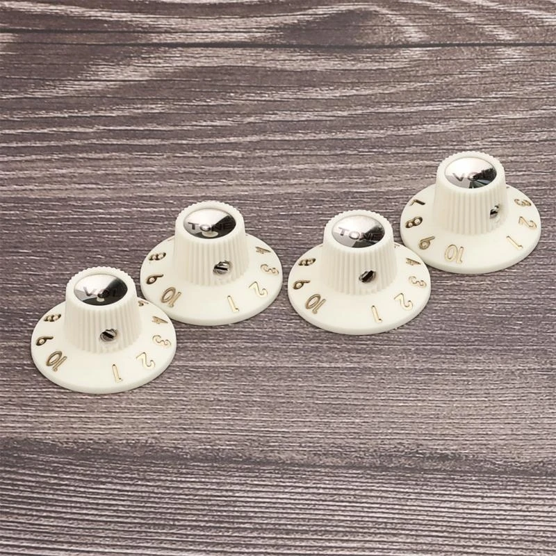 4Pcs Plastic Speed Volumes Tone Control Knob Electric Guitar Volumes Tone Knob Potentiometer Caps Guitar Accessories