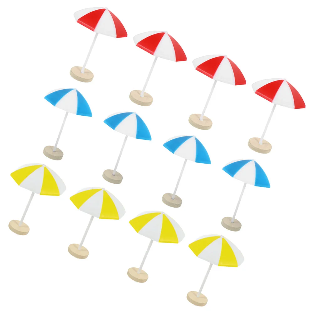 

8 Pcs Fantastic Beach Umbrella House Sun Mini Miniature Decors Pp Micro Landscape