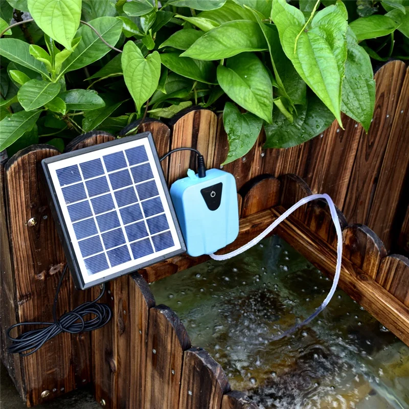 

2L/min Aquarium Portable solar oxygenation pump Oxygen solar air pump for fish pond