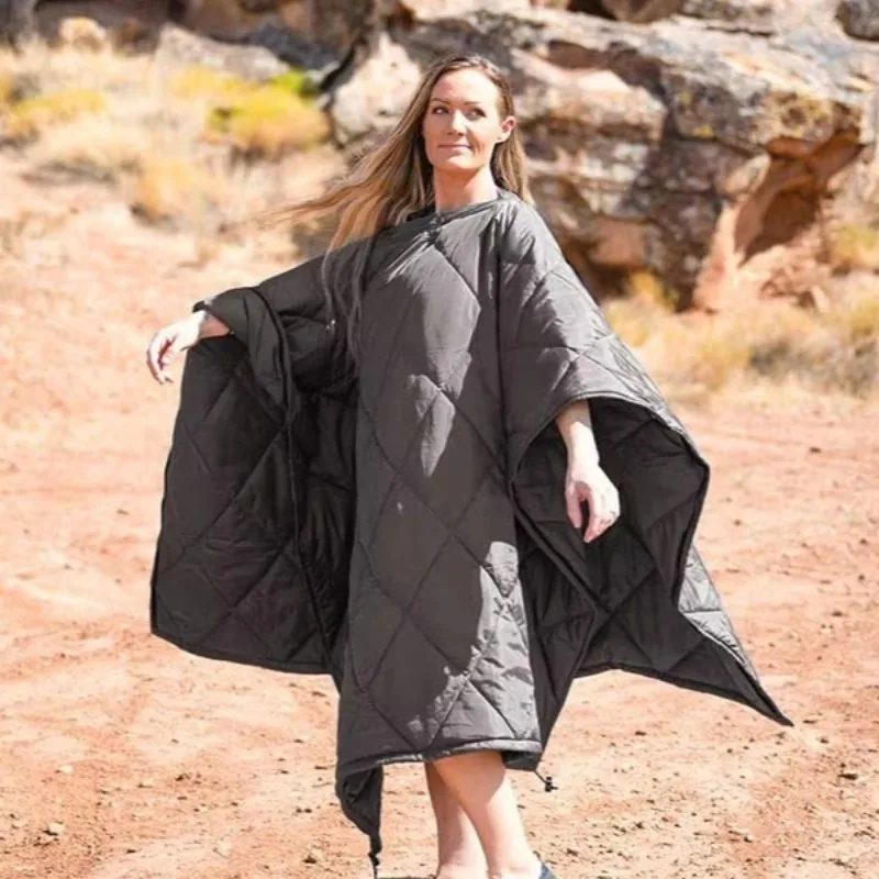 1pcs Outdoor Blanket 4-in-1 Multi-Functional Waterproof Portable Sleeping Bag Wearable Shawl Camping Blanket for Hiking Picnic