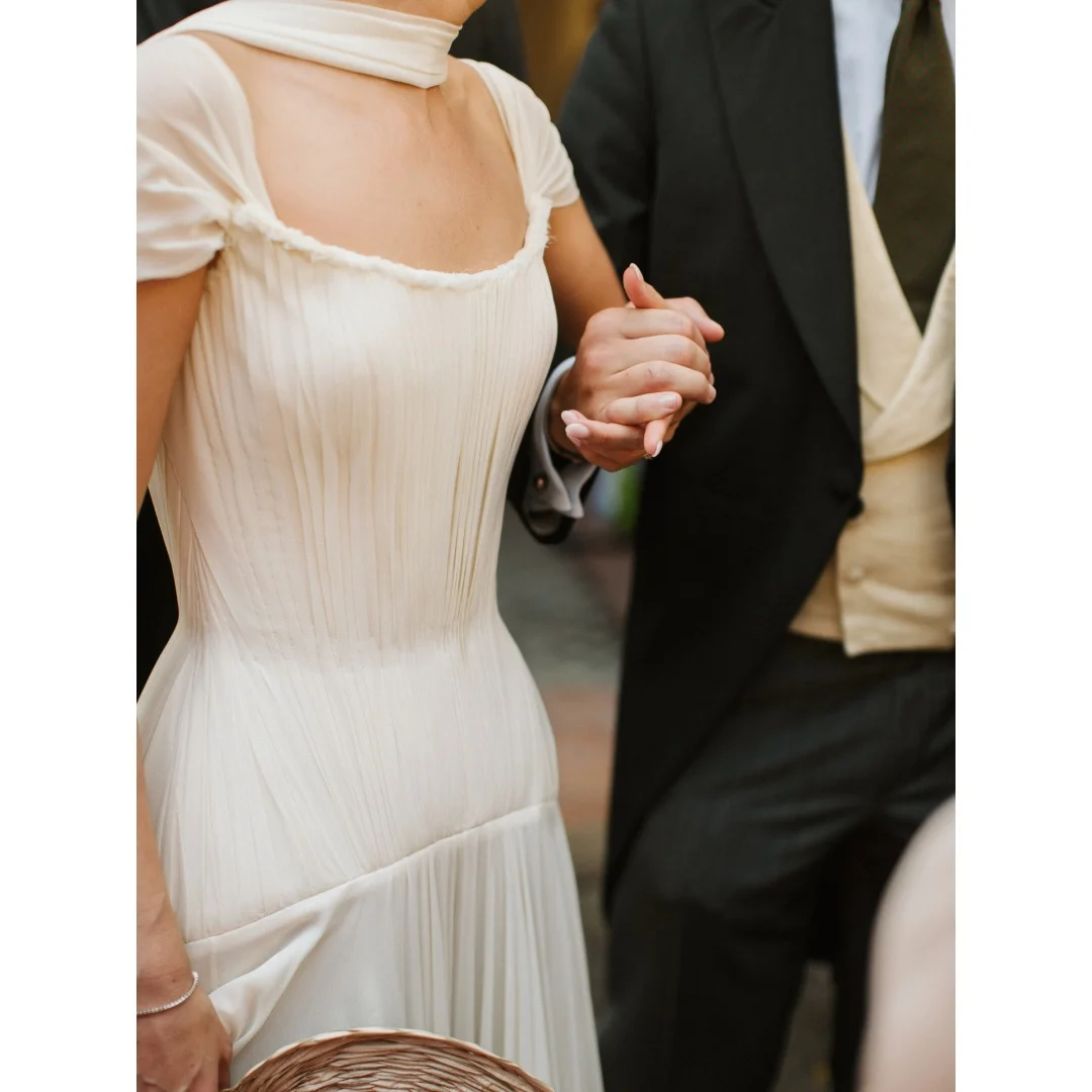 Tokyo Customized Square Collar Waist Cinching Wedding Dress Draped vestidos de noche Court Train Short Sleeve Evening Dresses