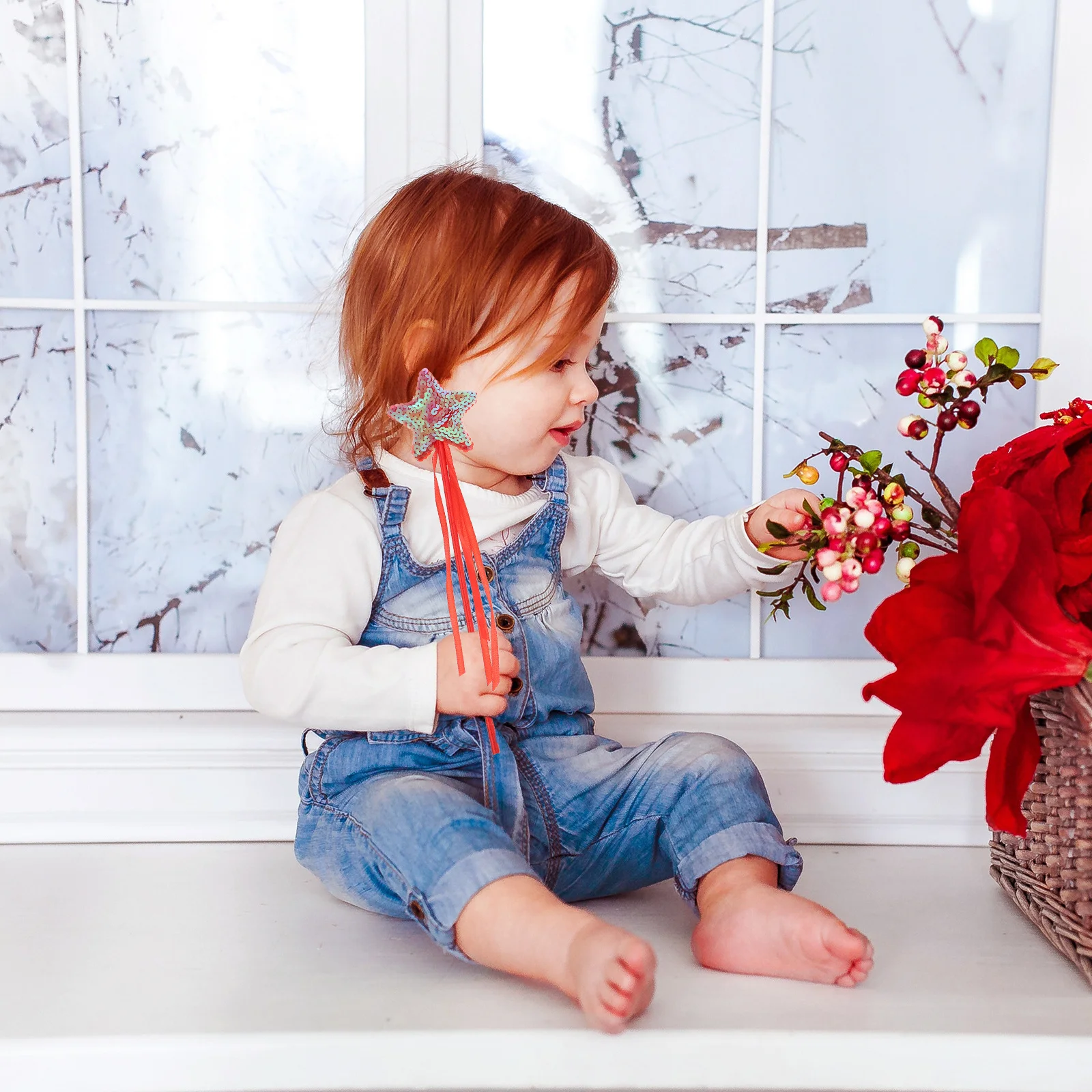 4Pcs Fairy Wands Pentagram Star Shaped Peach Heart Colors Kids Party Supplies Girls Birthday Magical Fairy Sticks