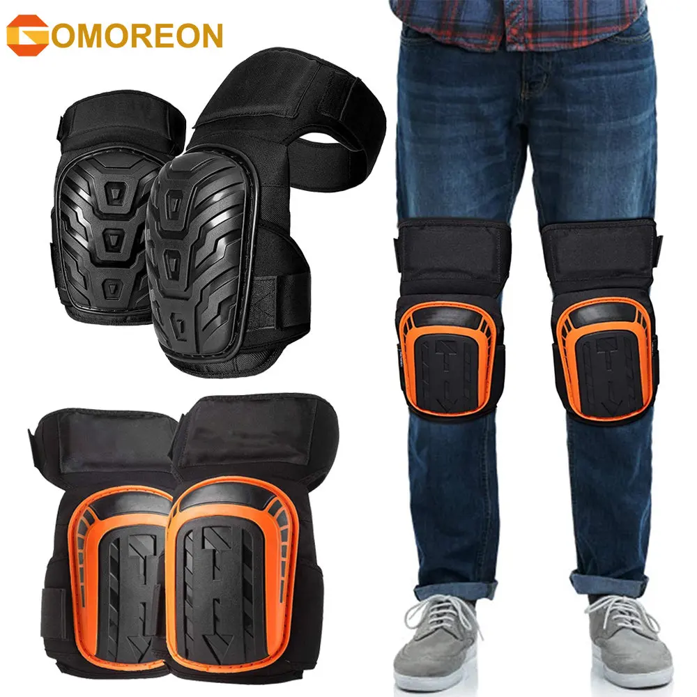 Professional Knee Pads for Construction Work and Gardening, Anti-Rolling Heavy Duty Cap, Thick Gel Cushion Adjustable Straps