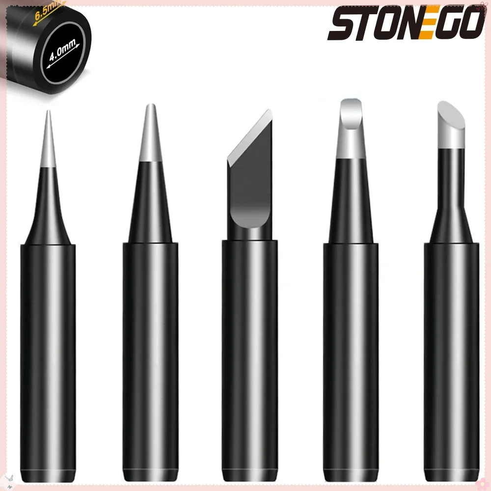 STONEGO Soldering Iron Tips for 900M 936 937 938 969 8586 852D Black Alloy Welding Tips