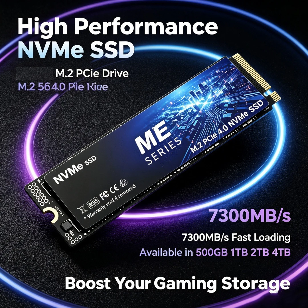 Original New ME SERIES M.2 NVMe SSD PCIe 4.0 500GB 1TB 2TB 4TB 7300MB/s Fast Read‑Write Storage Drive for Desktop Laptop PC