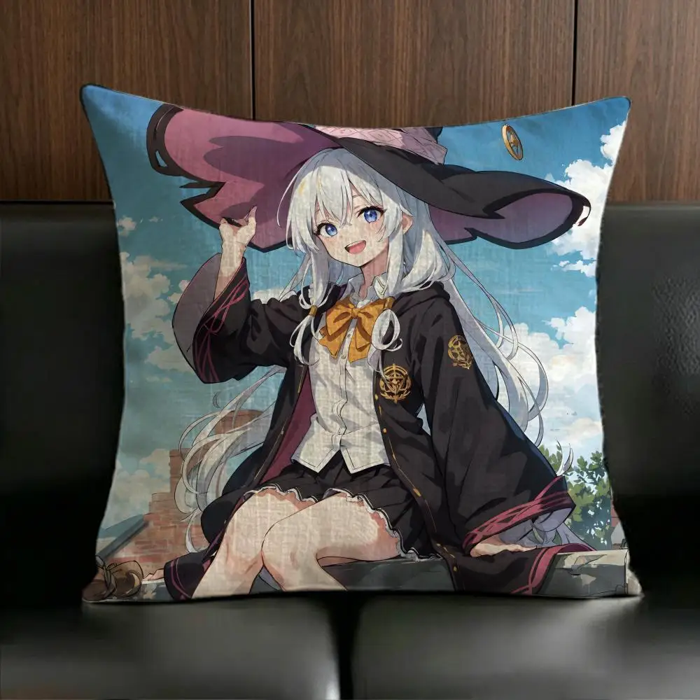 ANIME W-Wandering WitchS Cushion Cover Anti-dustmite Pillowcase Invisible zipper silky short plush Sofa cushion cover