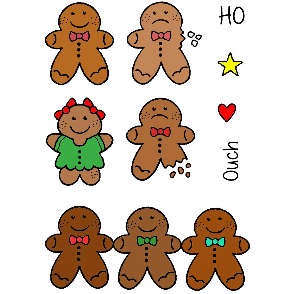 

Tiny Gingerbread Man Merry Christmas Clear Stamp Diy Card Photo Album Making Scrapbooking Crafts Stencil New 2023