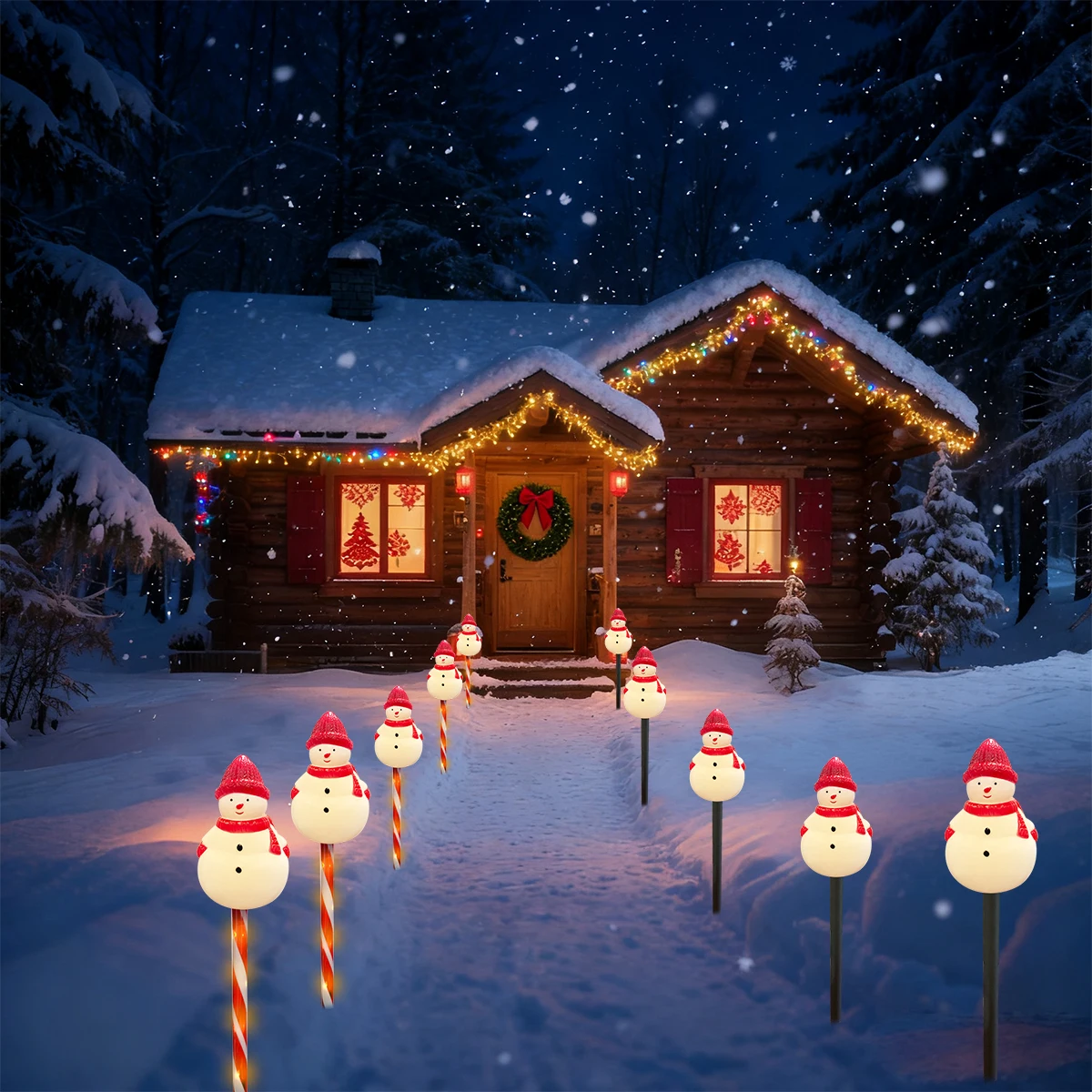 5 قطعة/المجموعة قبعة حمراء ثلج في الهواء الطلق حديقة الشمسية مصابيح إضاءة للمناظر الطبيعية للماء حصة مصباح لمسار بارك عيد الميلاد حزب ساحة ديكور