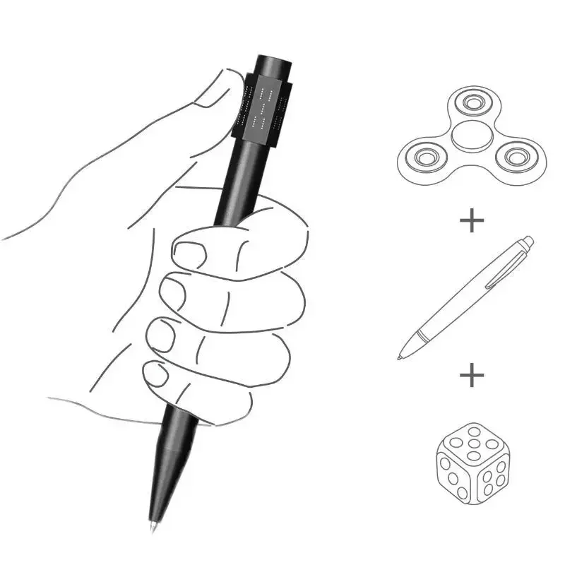 EDC Anti-Stress Rotating Decompression Fingertip Gyroscope Dice, Creative Pen Brinquedos, ao ar livre