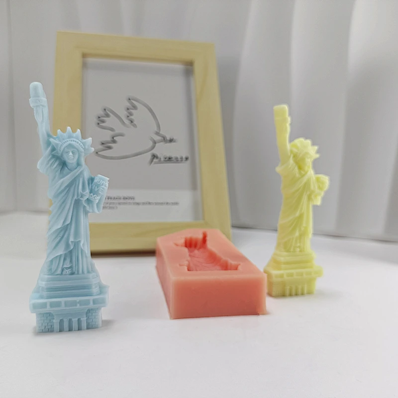  Statue of Liberty Candle Mold Silicone New York Soap Mold  Clay  Epoxy  Plaster Tools Handmade Gift For Family Members