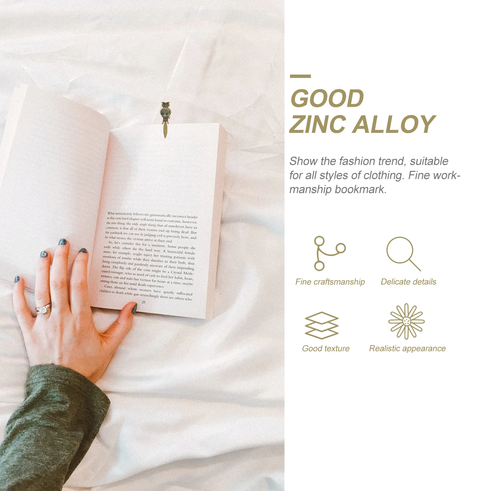 

Zinc Alloy Bookmark Owl Design Natural Stone Page Marker Vintage Books Decor Student Supply Metal Craft Bookmarks Reading Tool