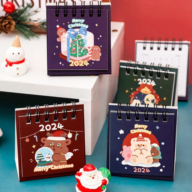 2023.-2024.12 Christmas Mini Calendar Simple Desk Calendar Monthly Planner Office School Supplies Calendar Kids Student Gift