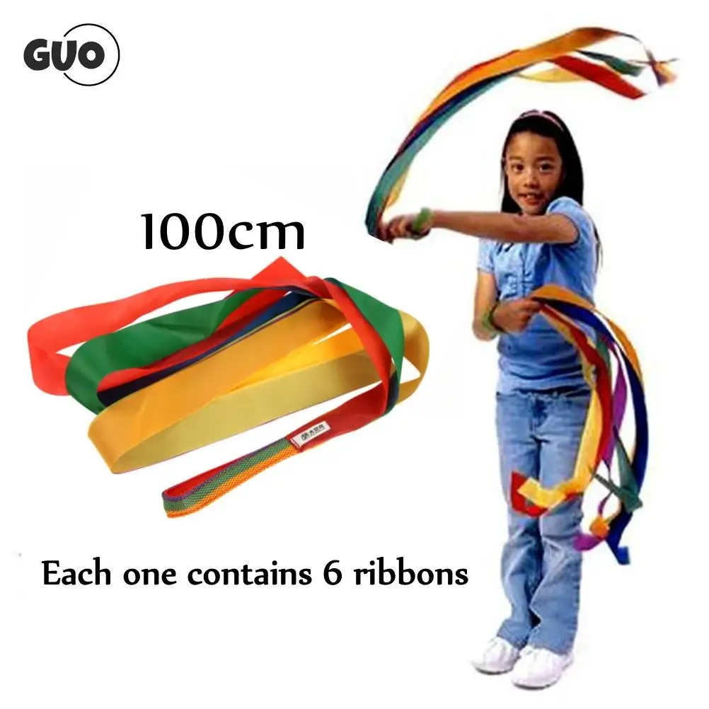 Sport Art Gymnastic Dance Rainbow Ribbons Rhythmic Gymnastics Exercises Cheerleading Fitness Supplies