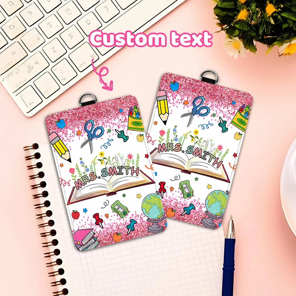 Customizable Teacher Theme Card Holder,Neck Lanyard,First Day Of School,School Staff,Teacher Gift,Student ID,Office Use Storage