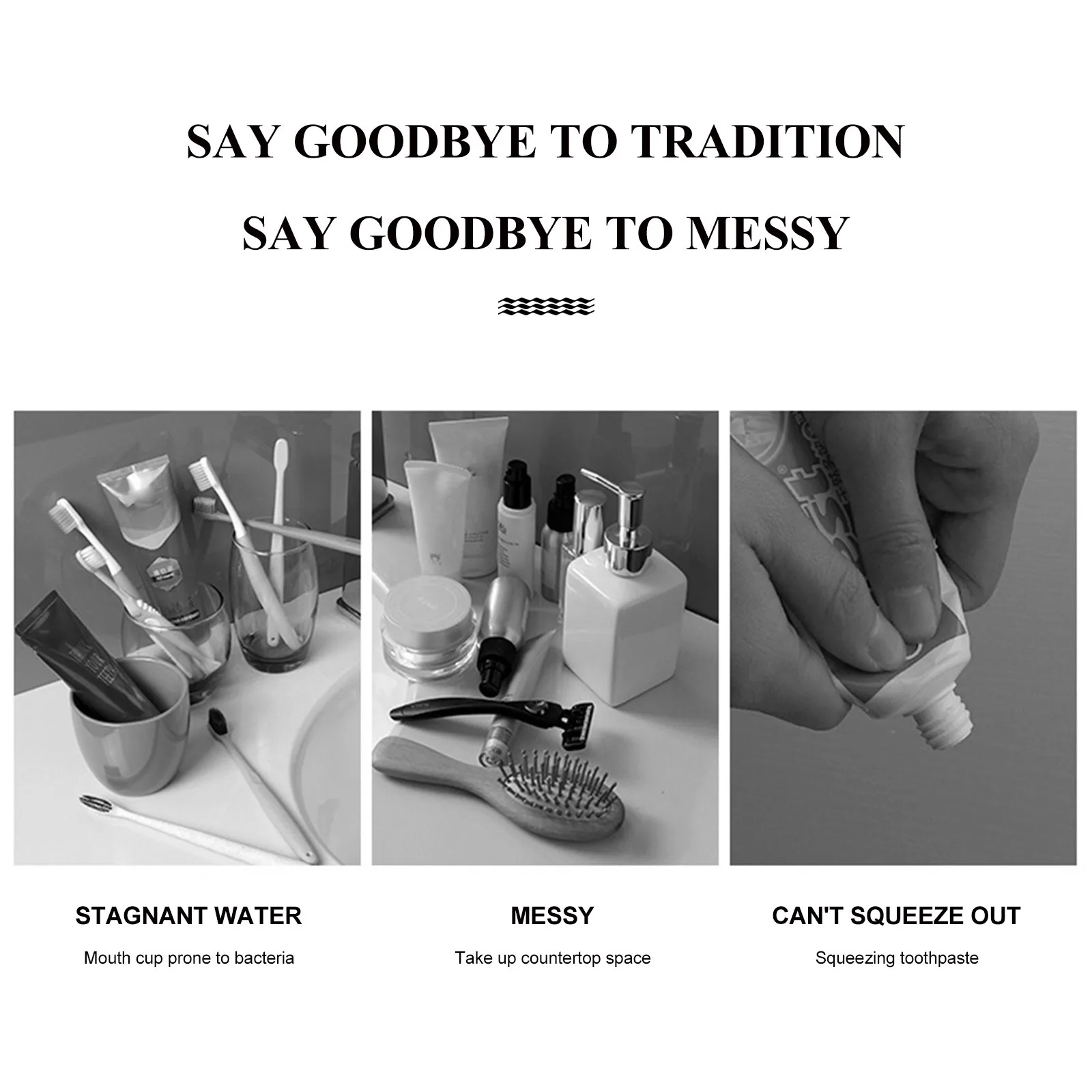 

Wall-Mounted Toothbrush Holder Space Aluminum Rustproof Bathroom Organizer Multi-Functional Design for Toothbrushes Toothpaste