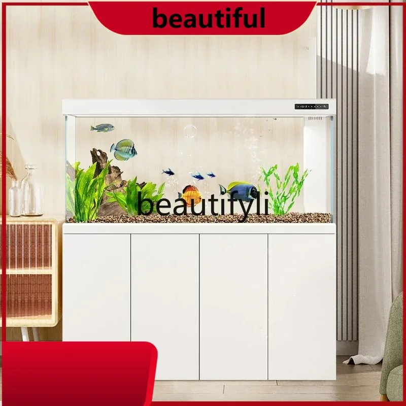 H Large arowana tank light luxury ultra-white glass intelligent ecological bottom filter goldfish tank A