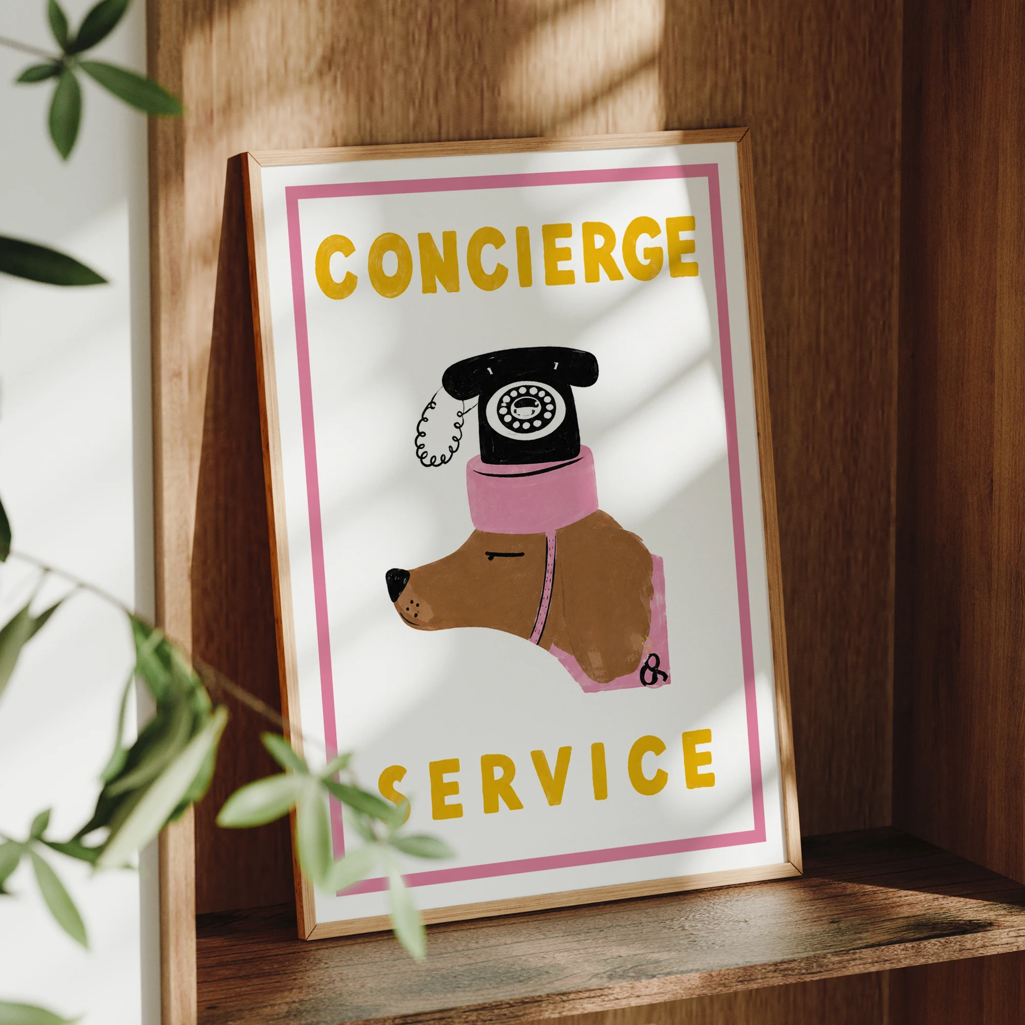 Moderner, Retro-Wandkunstdruck mit Concierge-Service-Motiv, Leinwandgemälde, Poster, Bild für Wohnzimmer, Schlafzimmer, Heimdekoration